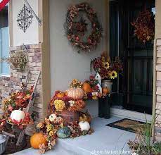 These fast and easy ideas take just 10 minutes or less to put together. Front Porch Entrance Fall Decorations Porch Fall Outdoor Decor Autumn Decorating