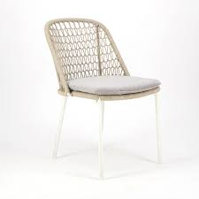 Mel Outdoor Rope Dining Side Chair White Angle View In 2020 Side Chairs Dining Side Chairs Aluminum Furniture