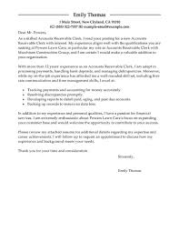 Leading Professional Accounts Receivable Clerk Cover Letter Examples Resources Myperfectresume