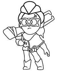 Kleurplaat brawl stars virus 8 bit : Coloring Page Brawl Stars Season 6 Goldarmgang New Brawler Belle 1