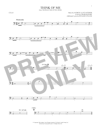 Phantom of the opera medly(viola cello duo). Think Of Me From The Phantom Of The Opera Cello Solo Sheet Music
