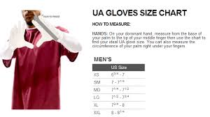 Football Glove Size Chart Under Armour