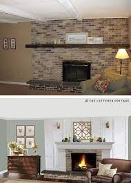 Or just not display a television at all. Off Center Brick Fireplace Design Consultations At The Lettered Cottage The Lettered Cottage