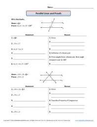 Parallel Lines And Proofs Geometry Proofs Teaching Geometry Geometry Worksheets