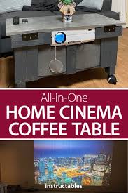 Cozy, private theater with hidden projector. All In One Home Cinema Coffee Table Home Cinemas Diy Cnc Router Coffee Table