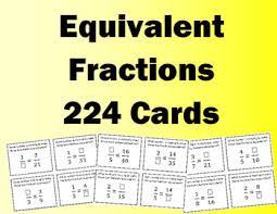 Equivalent Fractions Flash Task Cards 224 Cards By Always Drinking Coffee