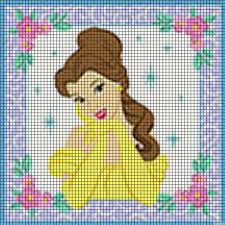 Disney princesses cross stitch patterns. Disney Princess Belle Crochet Pattern Cgct 100827