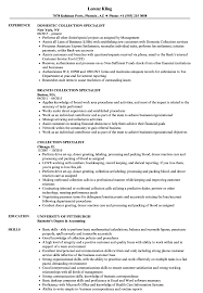 collection specialist resume samples
