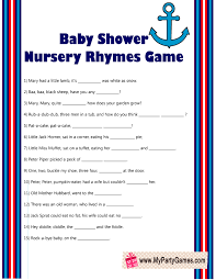 Free Printable Nautical Baby Shower Games Nursery Rhyme Baby Shower Free Printable Baby Shower Games Nautical Baby Shower