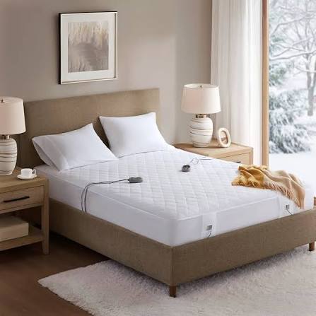 Amazon.com: Beautyrest Cotton Blend Heated Mattress Pad Secure Comfort Technology - Luxury Quilted Electric Mattress Pad with Deep Pocket - 5-Setting Heat Controllers, King, White : Home & Kitchen