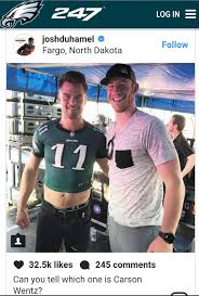 The couple started dating in 2017. Josh At Fergie His Wife S Concert Along Side Carson Wentz I Can T Wait For Football Season To Start Fly Eagles Fly Carson Wentz Fergie Mens Tshirts