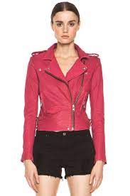 Iro Ashville Leather Moto Jacket In Fuchsia Fashion Red Leather Jacket Revolve Clothing