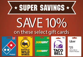 Today's top taco bell coupon: Expired Marc S Save 10 On Select Gift Cards Uber Subway Taco Bell Domino S Buffalo Wild Wings Gc Galore