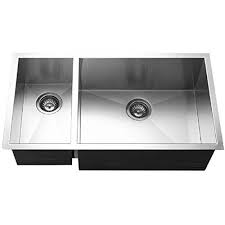 To perform an undermount bathroom sink installation, you'll need construction remove the adjustable grip from a bar clamp, insert the bar through the sink drain hole youtube: Houzer Cto 3370sl Contempo Series Undermount Stainless Steel 70 30 Double Bowl Kitchen Sink Prep Bowl Left Buy Online In Angola At Angola Desertcart Com Productid 19158358