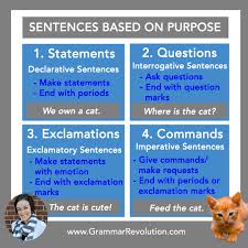 This sentence has important role in speaking and writing. Sentence Types Statements Questions Exclamations Commands