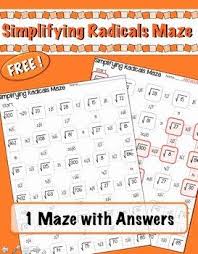 Simplifying Radicals Worksheet Pdf Beautiful Simplifying Radicals Maze Freeb In 2020 Simplifying Radicals Simplifying Radical Expressions Simplifying Radicals Activity