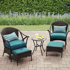 Mainstays Skylar Glen 5 Piece Outdoor Chat Set Teal Walmart Com Clearance Patio Furniture Garden Patio Furniture Patio Furniture Table
