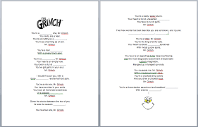 The Grinch Christmas Song Fill In The Blanks Worksheet Amp Lyrics Esl Christmas Songs Lyrics Christmas Lyrics Grinch Christmas