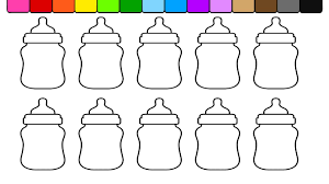 Make a coloring book with baby bottle for one click. Learn Colors For Kids And Color Baby Bottle Coloring Page 4k Youtube