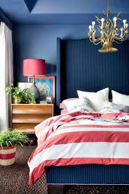 Three Cheers For The Red White And Blue Centsational Style Dark Blue Bedrooms Bedroom Design Bedroom Interior