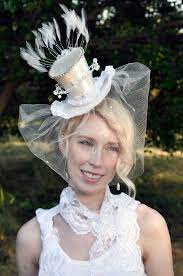 Bridal Couture Wedding Tiny Top Hat Crown Wtih By Whitealchemy 125 00 Wedding Hats Bridal Couture Couture Wedding