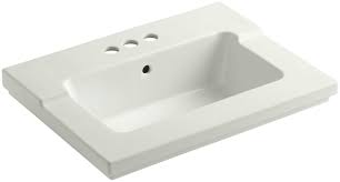 Try out different heights in the bathroom centers to find the right height for you. Kohler K 2979 4 Ny Tresham One Piece Surface And Integrated Bathroom Sink With 4 Inch Centerset Faucet Drilling Dune Bathroom Vanities Amazon Com