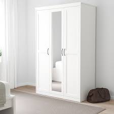 Saving space on the outside of the wardrobe whilst creating more. Songesand White Wardrobe 120x60x191 Cm Ikea