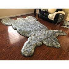 These early attempts at imitation fur were made using hair from the alpaca , a south american mammal. Super Soft Faux Bear Skin Rug Twilight White With Black Tips 3 X5 Walmart Com Walmart Com