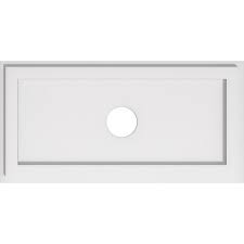 Large rectangular medallion perfect for grand applications adds architectural detail to otherwise plain ceiling space big look at an affordable price ceiling medallions can add to your homes value Ekena Millwork Cmp24x12re 03000 24 W X 12 H X 3 Id X 8 1 4 C X 1 P Rectangle Architectural Grade Pvc Contemporary Ceiling Medallion