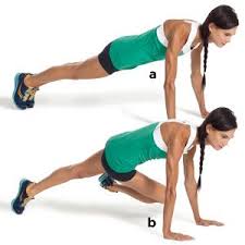 Get Into A Pushup Position With Your Arms Straight A Bring Your Right Knee Toward Your Left Elbow B Return To Belly Pooch Workout Exercise Pooch Workout