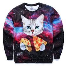 Cat Apparel Pizza Sweatshirt 3d Sweatshirts Cat Sweatshirt
