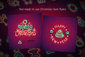 Download Christmas Colorful Neon Icons Graphic By Voysla S Shop Creative Fabrica SVG Cut Files