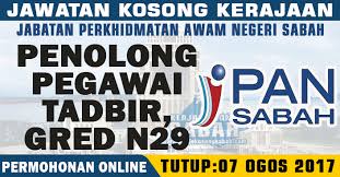 Walau apa pun fasal (2) perkara 134, bidang kuasa suruhanjaya pasukan polis hendaklah meliputi anggota perkhidmatan awam negeri sabah atau sarawak yang dipinjamkan. Jawatan Kosong Jpan Sabah Penolong Pegawai Tadbir Gred N29 Jawatan Kosong Terkini Negeri Sabah