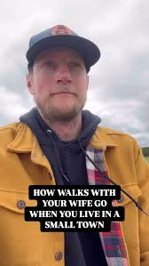 “who was that?” ☀️🚶‍♂️ , ., ., ., #smalltownlife #smalltown #midwest  #relatable #relationships #marriedlife #walks