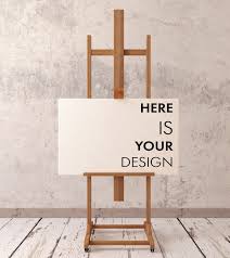 Mock Up Poster In Easel Easel Poster Mockup