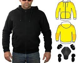Mens Black Protective Hoodie Motorcycle Jacket Hoodies Jackets Kevlar Jeans
