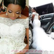Mermaid style lace wedding dresses 2016 pearls soft tulle whiteivory plus size crystal wedding gown bridal gowns sheer cheap plus size mermaid style wedding dresses. African Style Plus Size Wedding Dress 2018 Crystal Beaded Lace Appliques Mermaid Bridal Gowns Ruffles Off Shoulder Wedding Party Dress Promyan