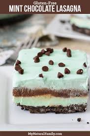 This chocolate lasagna dessert has layers of creamy chocolate. No Bake Mint Gluten Free Chocolate Lasagna Recipe My Natural Family
