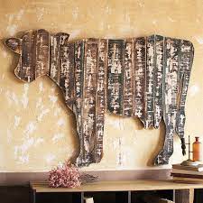 Reclaimed Wood Cow Wall Art Barn Wood Projects Cow Wall Art Cow Wall