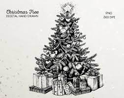 Christmas Tree Png Christmas Line Drawing Print Black And Etsy In 2022 Christmas Tree Drawing Christmas Drawing Drawings