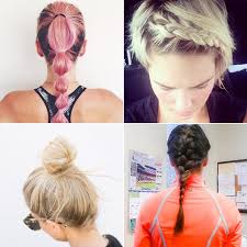 Each time you make a pass underneath, add a small section of hair to each of the outside sections. Best Hairstyles For Your Workout Popsugar Fitness