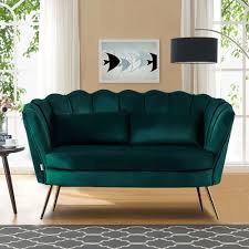 Emerald Green Velvet 2 Seater Sofa Armchair Couch Settee Lotus Shell Love Seat Unbranded Moderncontemporary Home Decor House Interior Decor Home Room Design