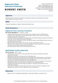 registered client associate resume