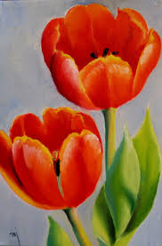 Nel S Everyday Painting Red Tulips Na Tulip Painting Flower Art Painting Flower Painting