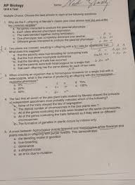 Chapter 13 basic study guide. Ap Biology Unit 4 Test Name Neolar Multiple Choice Chegg Com