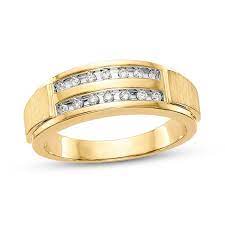 1/4ct tdw diamond cuban link men's ring in 10k gold. Men S Diamond Ring 1 5 Ct Tw Round 10k Yellow Gold Jared