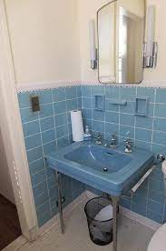 It is a very cool and striking contemporary bathroom, perfect for kids. 6 Colorful 1950 Vintage Bathrooms The Comer House In Gallatin Tenn Vintage Bathrooms Blue Bathroom Tile Retro Bathrooms