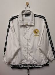 Adidas Black And Gold Jacket Mens 380 00 A Versace Jacket Medusa Embroidery Gold Logo Spell Out Side Tape Men L Versace Jacket Medusa Emb Jackets Versace Jacket Vintage Band T Shirts