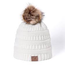 Jersey4sure C C White Pom Pom Beanie 14 95 Http Www Jersey4sure Com C C White Pom Pom Beanie Beanie Hats For Women Faux Fur Pom Pom Hat Wool Hat Knit