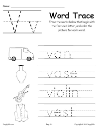 Affordable and search from millions of royalty free images, photos and vectors. Letter V Words Alphabet Tracing Worksheet Supplyme